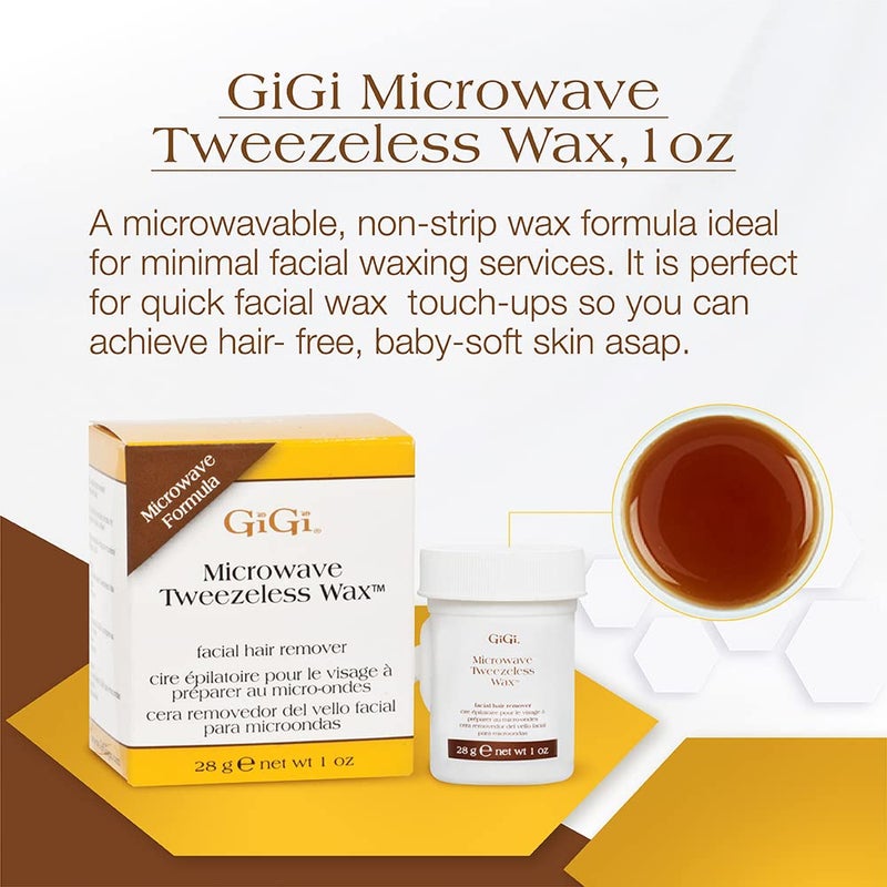 GiGi Microwave Tweezeless Wax - Non-Strip Facial Hair Remover, Honey-Infused, 1 oz - Image 2